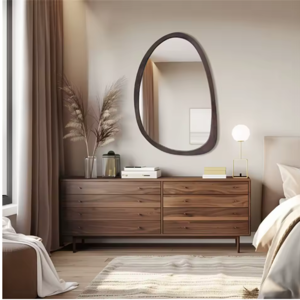 Black walnut wall mirror