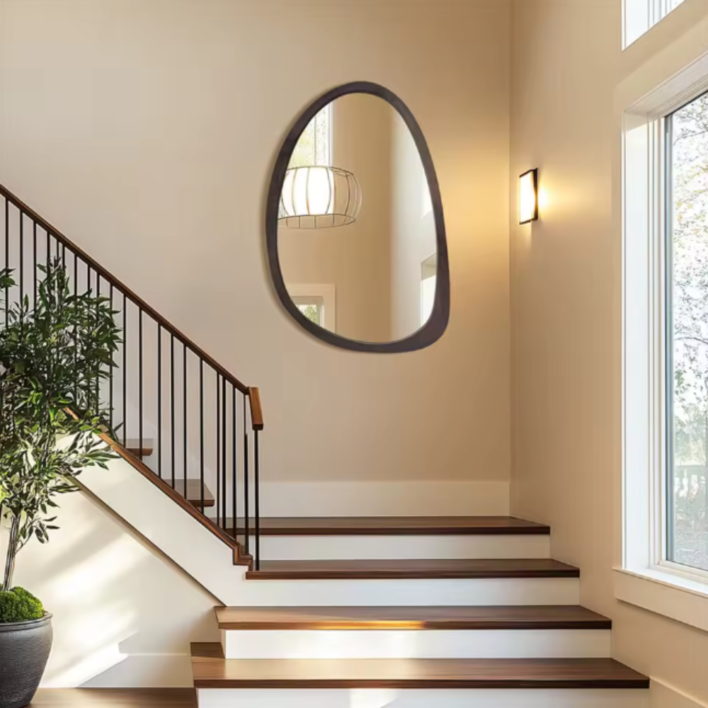 Black walnut wall mirror