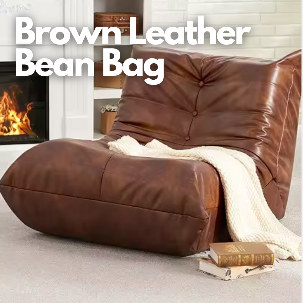 Brown Leather Bean Bag