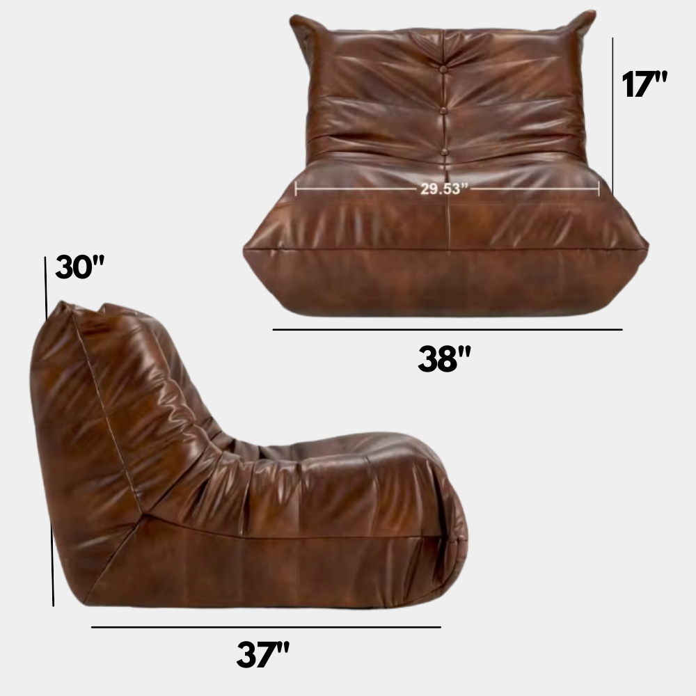 Brown Leather Bean Bag