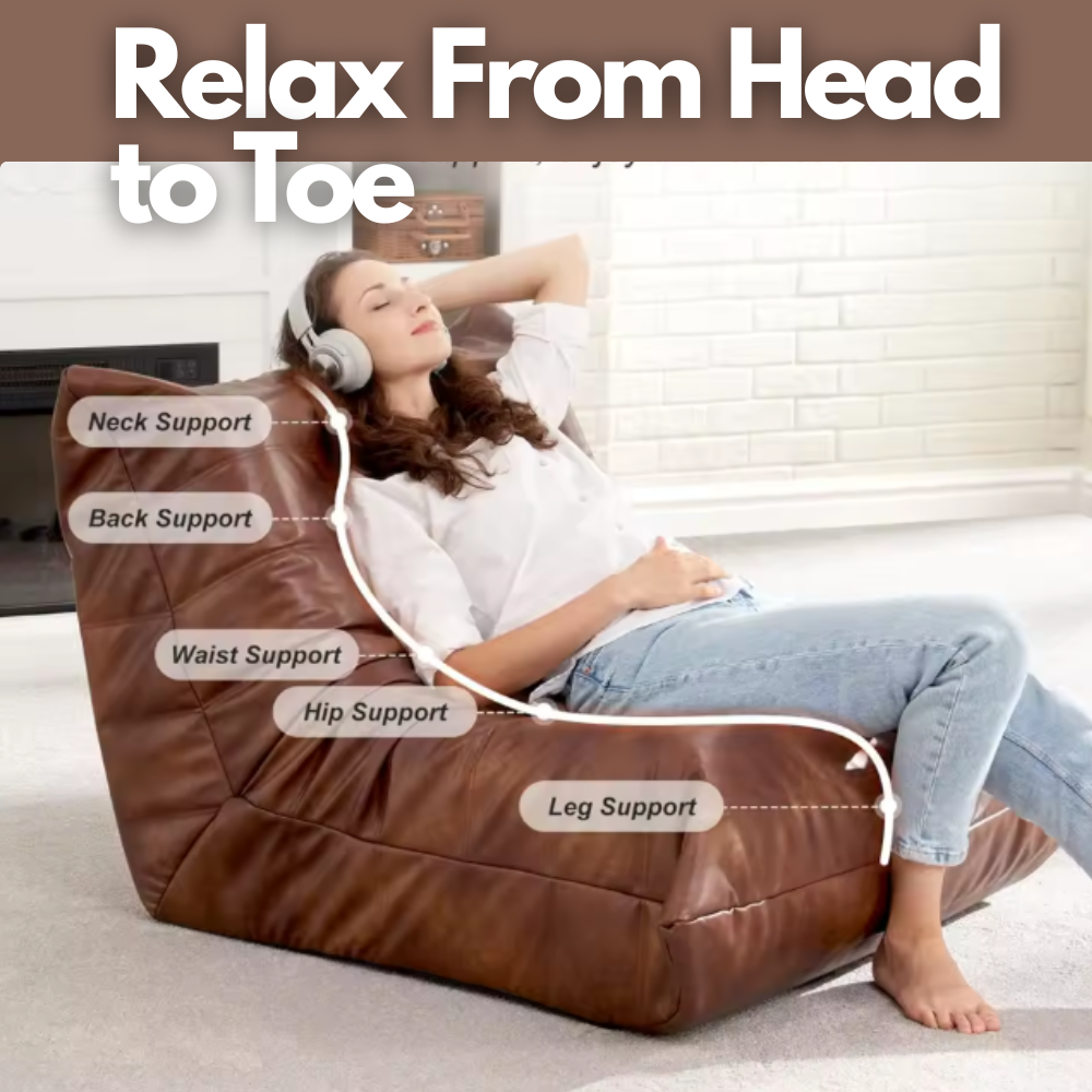 Brown Leather Bean Bag